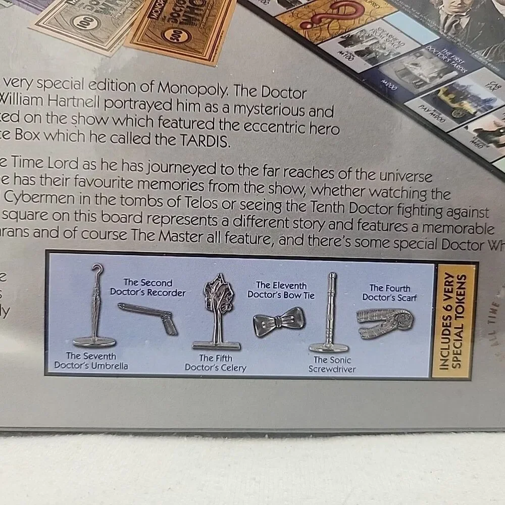 Game Monopoly Doctor Who Regeneration Edition Exclusive Tokens Board NEW Sealed